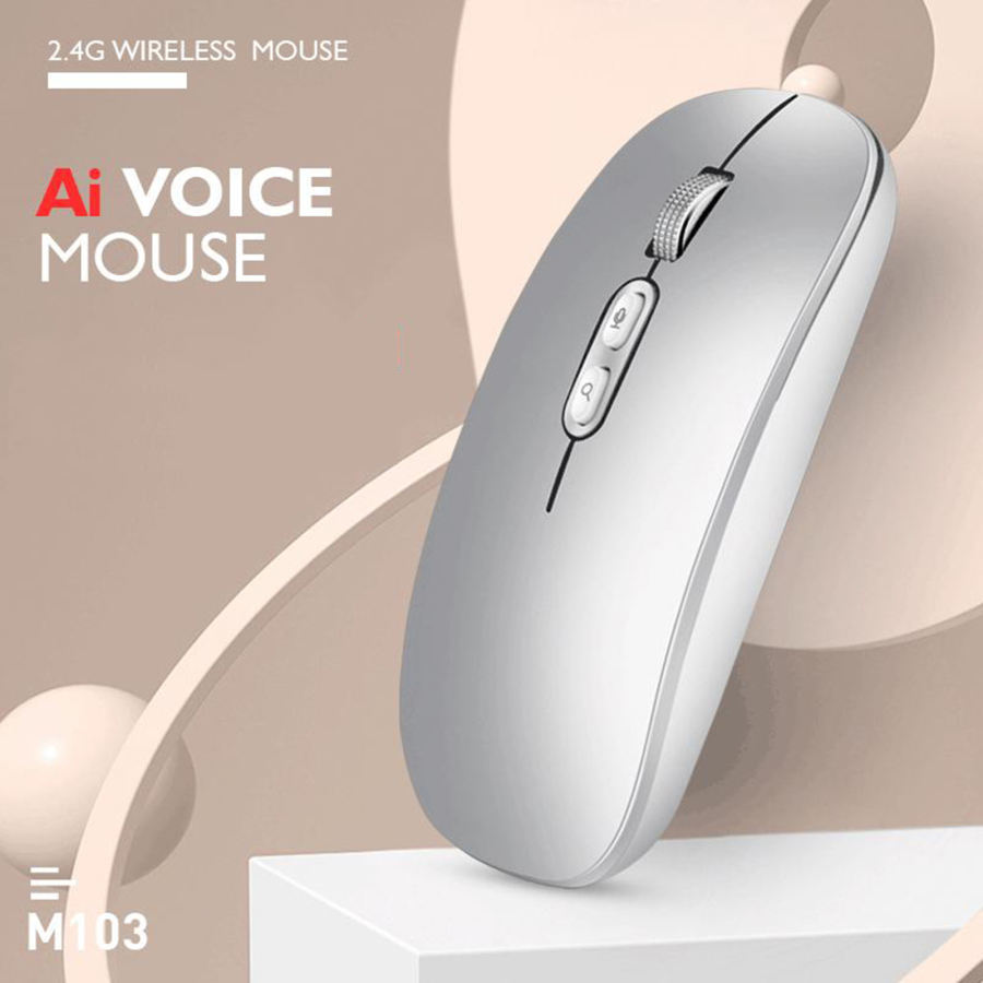 人工スマート超薄型光学1600dpi 5ボタン音声検索マウス充電式28言語翻訳