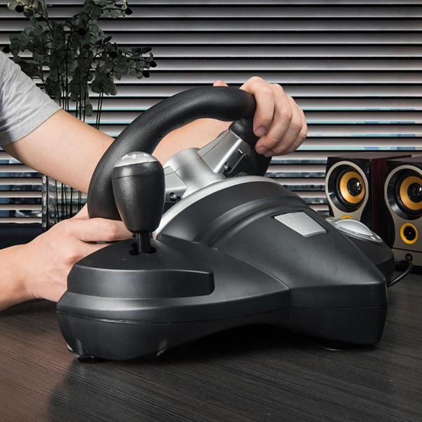 Usb振動カーレースゲームステアリングホイールペダル駆動PS4ためシミュレータ/PS3 pcブラック.270度回転は非常に便利に使用する.