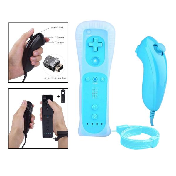 WiiWiiUブルー用のジェスチャーコントローラーとヌンチャクジョイスティックコンボ