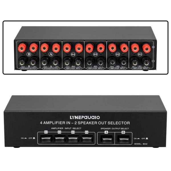 4入力2出力スピーカーセレクタースイッチスプリッターサウンドスイッチャースピーカースイッチディストリビューター出力スピーカースイッチディスト