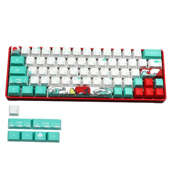 71キー珊瑚海浮世絵昇華PBTキーキャップDIYfor CherryMXキー : STK