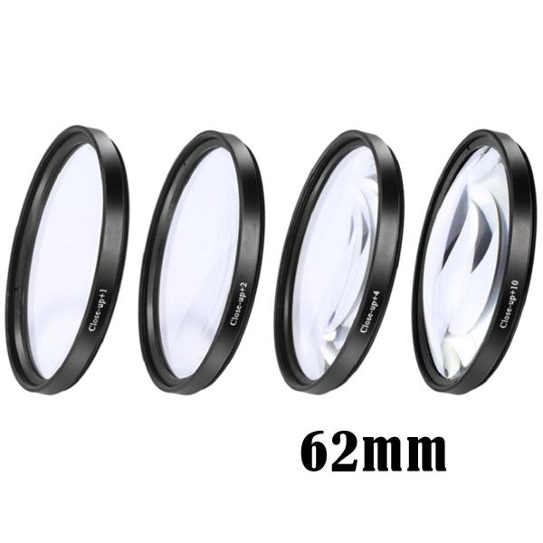 クローズアップフィルターキット+ 1 + 2 + 4 + 10デジタルカメラ用レンズセット62mm