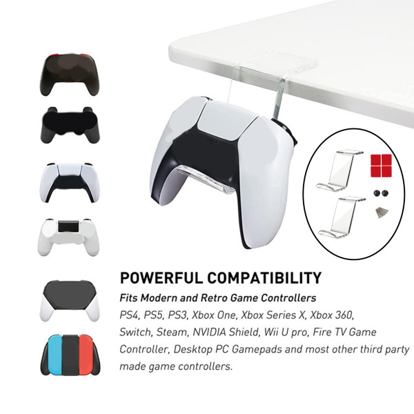 Xbox ONE PS4 PS5 L字型デスクトップフック用2個コントローラー