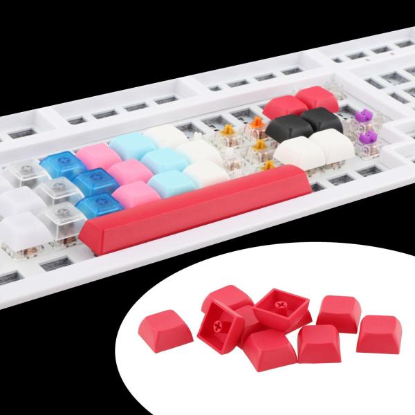 10xPBTキーキャップセットDIY交換部品CHERRYMXスイッチのゲーム愛好家赤