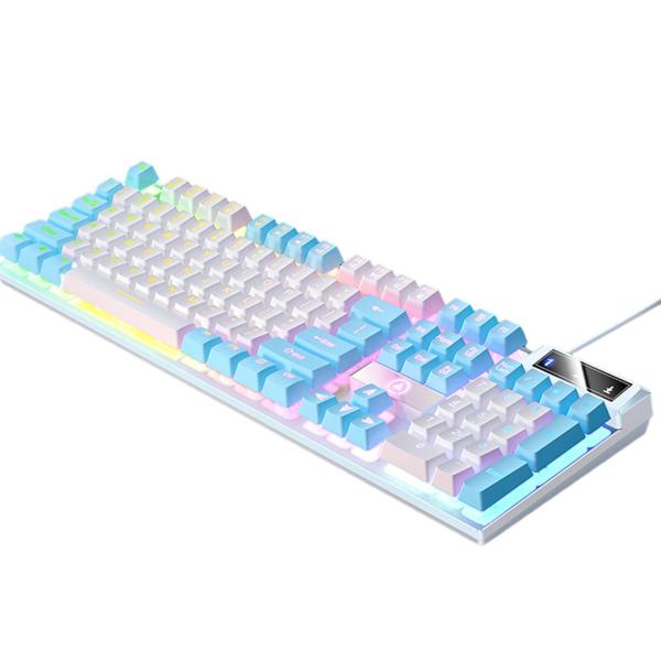 有線メカニカルゲーミングキーボード/RGBバックライト付きUSBLED