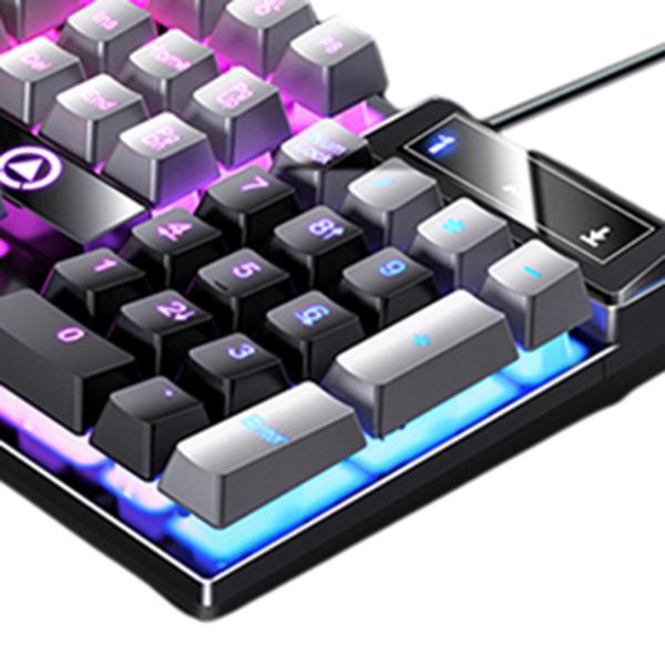 PCゲームオフィス用メカニカルゲーミングキーボードUSBRGBバックライトブラックグレー