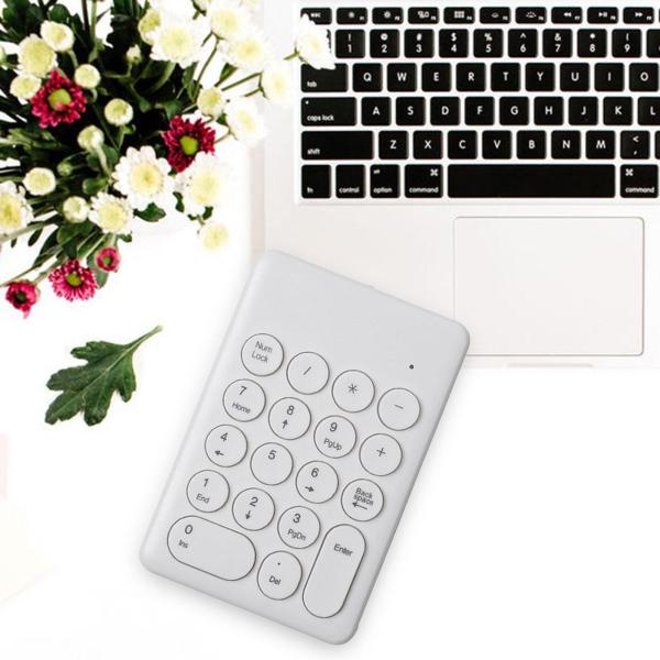 ポータブル18キー2.4Gワイヤレステンキー番号PC用テンキーホワイト