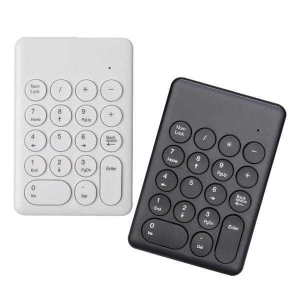 ポータブル18キー2.4Gワイヤレステンキー番号PC用テンキーホワイト
