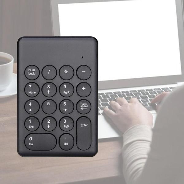 ポータブル18キー2.4Gワイヤレステンキー番号PC用テンキーブラック