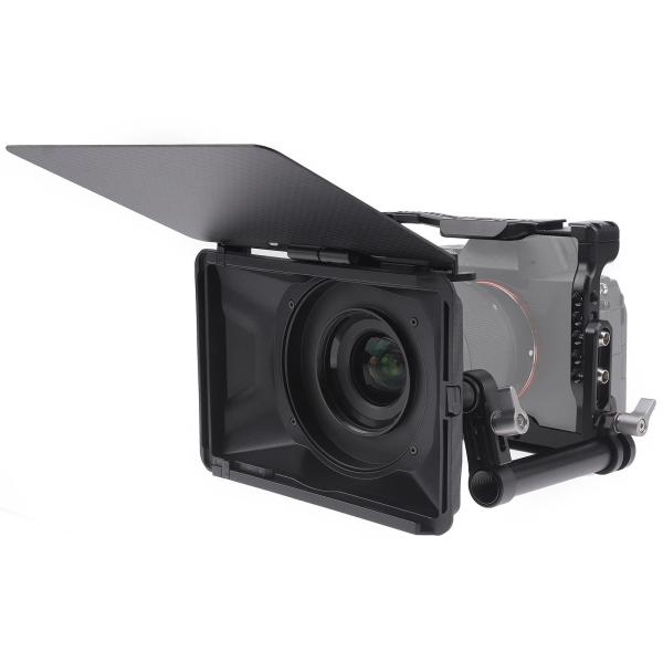 デジタル一眼レフミラーレスカメラレンズフード用トップフラグ付きポータブルミニマットボックス