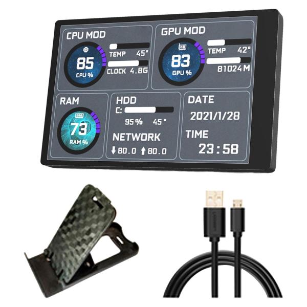 CPU用3.5インチIPSディスプレイ GPU RAM HDD ダイナミックディスプレイ PC用コンパクト