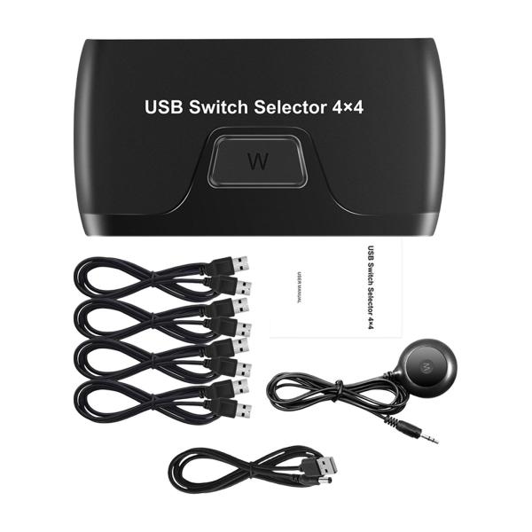 USB スイッチ セレクター PC 共有用の 4 ポート 耐久性のあるキーボード用のスペースを節約