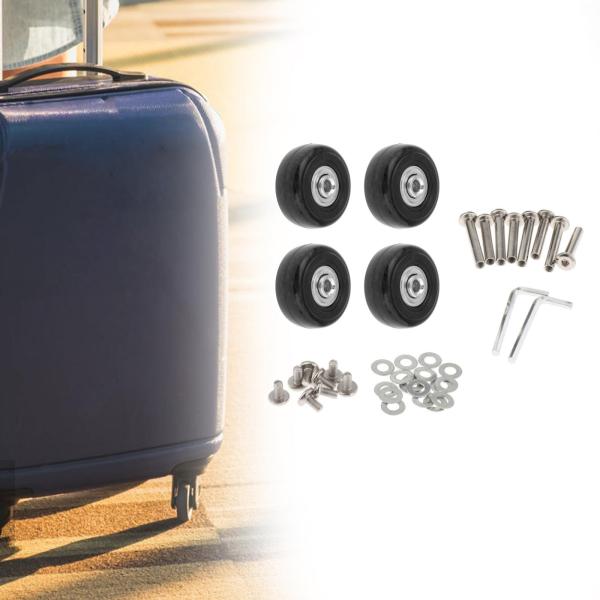 交換用スーツケースホイールワッシャー PU 金属スイベルキャスターホイール修理セット 45X18mm