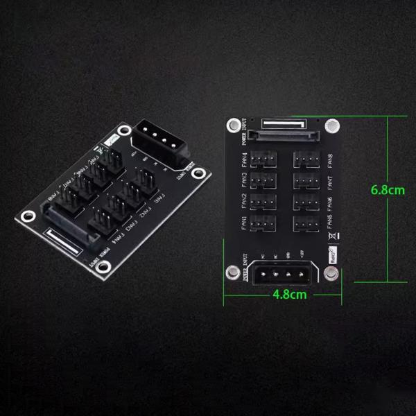 コンピュータケース冷却ファンハブ PC ファンハブ 12V コントローラ 8 チャンネル PC シャーシ冷却ファンアダプタ実用的な PWM CPU 冷
