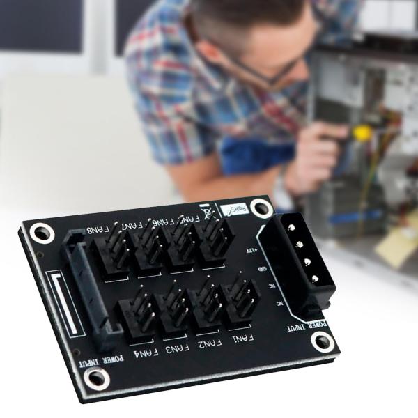 コンピュータケース冷却ファンハブ PC ファンハブ 12V コントローラ 8 チャンネル PC シャーシ冷却ファンアダプタ実用的な PWM CPU 冷