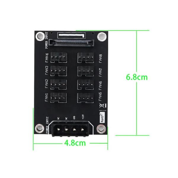 コンピュータケース冷却ファンハブ PC ファンハブ 12V コントローラ 8 チャンネル PC シャーシ冷却ファンアダプタ実用的な PWM CPU 冷
