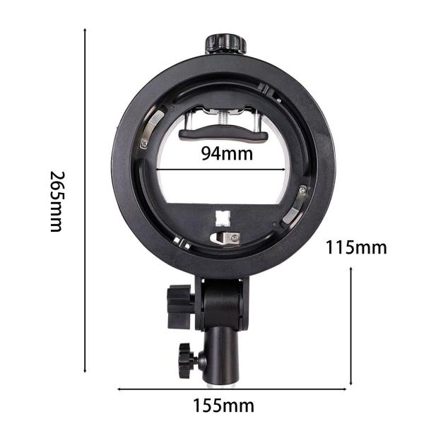 Sタイプブラケットアクセサリー フラッシュライトスピードライト用 スヌートフラッシュスヌートソフトボックス 15.5cmx4.5cmx26.5cm