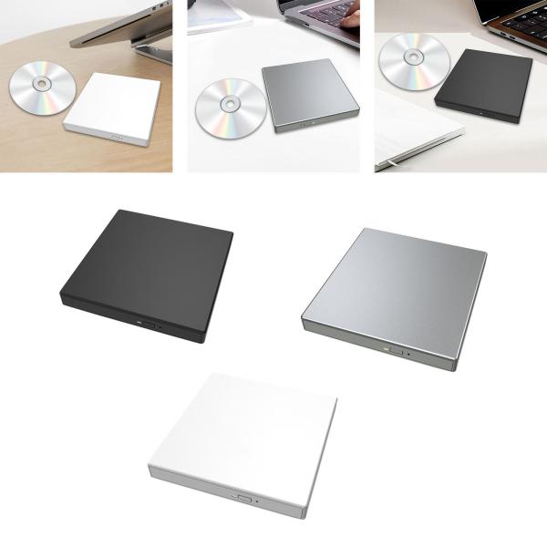 外付け DVD ドライブ CD24x DVD16x USB 2.0 スリム CD バーナー デスクトップ ノートパソコン PC 用 ブラック