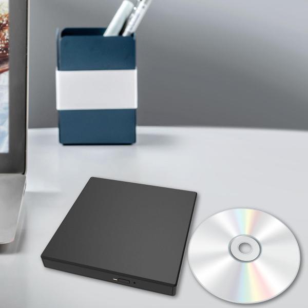 外付け DVD ドライブ CD24x DVD16x USB 2.0 スリム CD バーナー デスクトップ ノートパソコン PC 用 ブラック