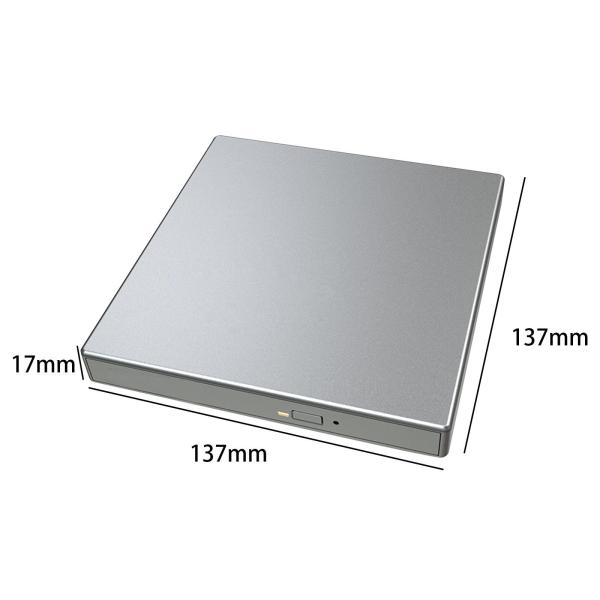 外付け DVD ドライブ CD24x DVD16x USB 2.0 スリム CD バーナー デスクトップ ノートパソコン PC 用 シルバー