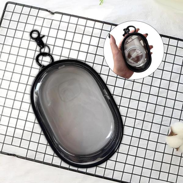 旅行用ケーブルオーガナイザー 実用的なイヤホンポーチ イヤホン用 リップスティックイヤホン 9.5cmx5.5cmx14cm ブラック