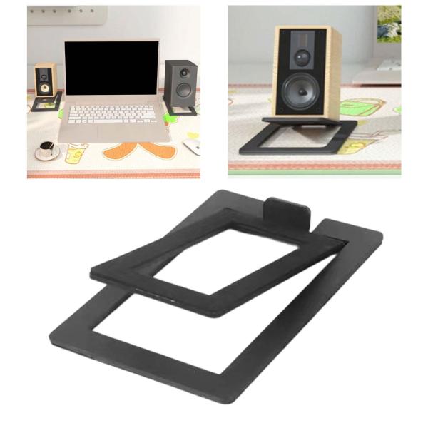 デスクトップスピーカースタンド 15.5cmx11.5cm 安定パーツ PCスピーカー オフィス ホーム ブラック