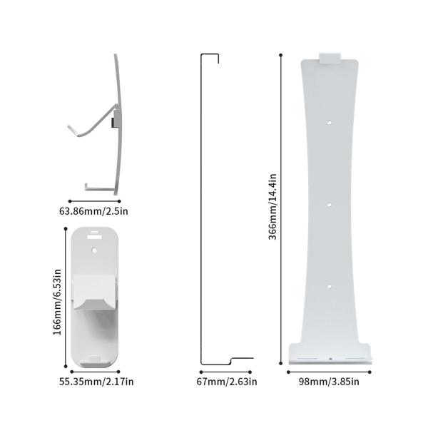 スリムコンソール壁マウントブラケットコンソール垂直スタンド、簡単設置省スペース頑丈収納ディスプレイラック , 白