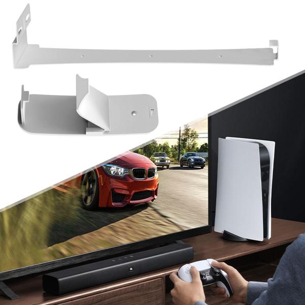 スリムコンソール壁マウントブラケットコンソール垂直スタンド、簡単設置省スペース頑丈収納ディスプレイラック , 白