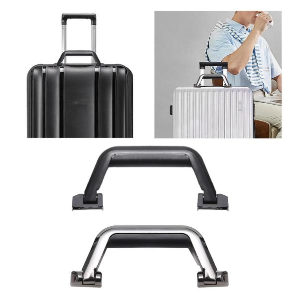スーツケース用プルハンドル ネジとドライバー付き 丈夫なトロリーケースハンドル ブラック