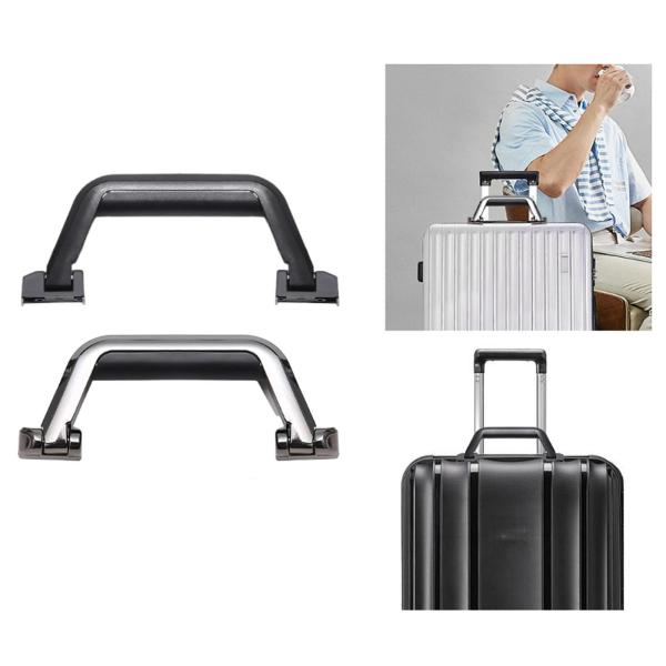 スーツケース用プルハンドル ネジとドライバー付き 丈夫なトロリーケースハンドル ブラック