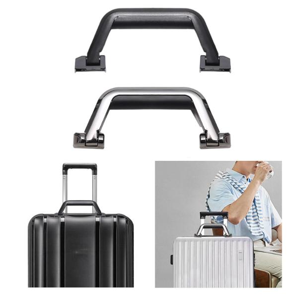 スーツケース用プルハンドル ネジとドライバー付き 丈夫なトロリーケースハンドル ブラック