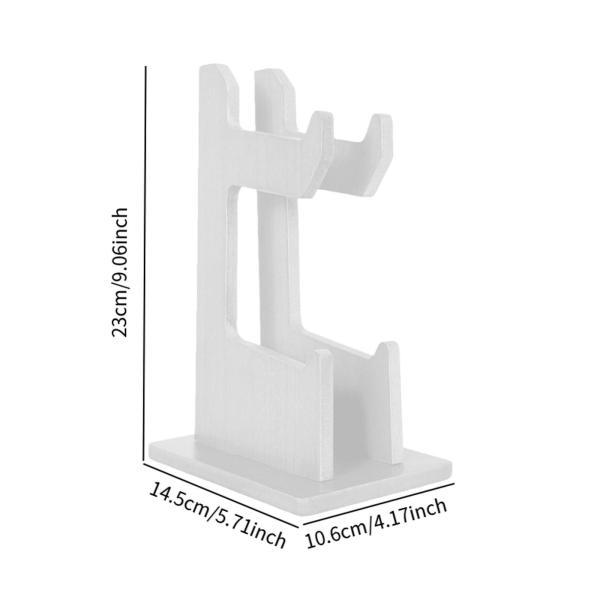 木製ゲームコントローラーラック木製ゲーミングヘッドセットスタンドディスプレイスタンド2段滑り止めデスクトップ誕生日ギフト収納オーガナイザー , 白