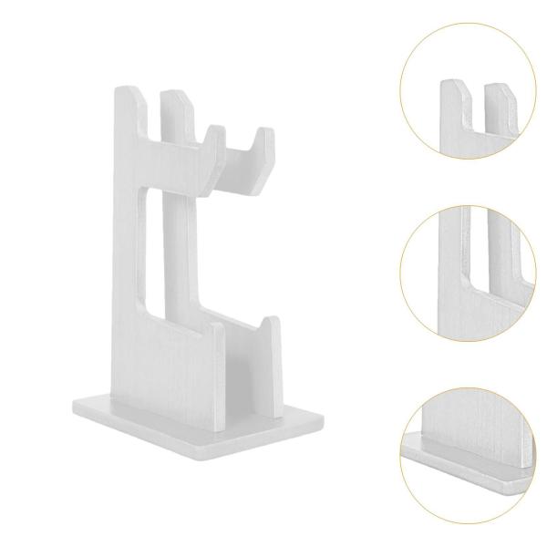 木製ゲームコントローラーラック木製ゲーミングヘッドセットスタンドディスプレイスタンド2段滑り止めデスクトップ誕生日ギフト収納オーガナイザー , 白