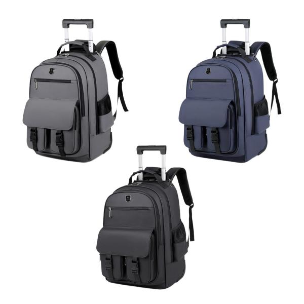 ビジネス ウィークエンド バッグ バックパック 車輪付き 50x34x22cm 機内持ち込み荷物リュックサック ブラック