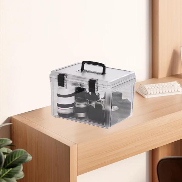 ハンドル付きカメラケース 防塵 デジタルカメラアクセサリー用 透明 32cmx24cmx21.5cm ロックなし