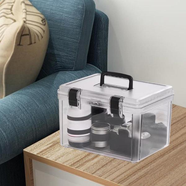 ハンドル付きカメラケース 防塵 デジタルカメラアクセサリー用 透明 32cmx24cmx21.5cm ロックなし