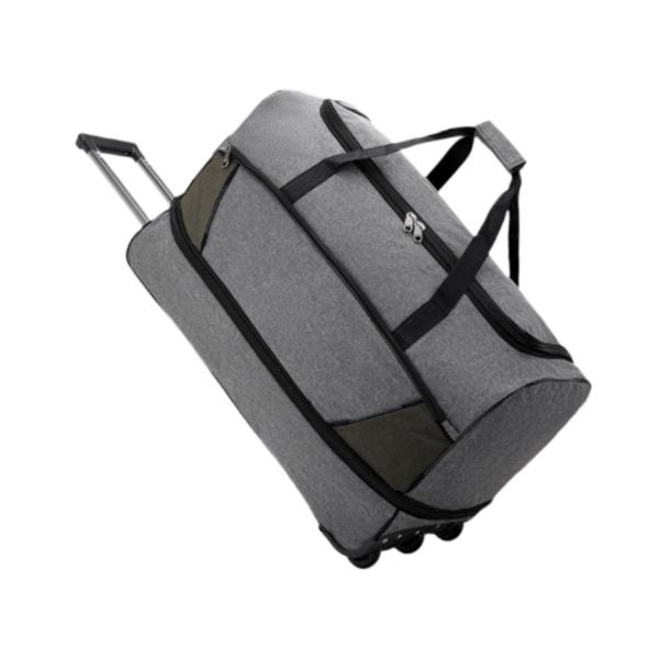 ホイール付きダッフルバッグハンドバッグピクニック屋外の男性用の大容量トロリーバッグSグレー