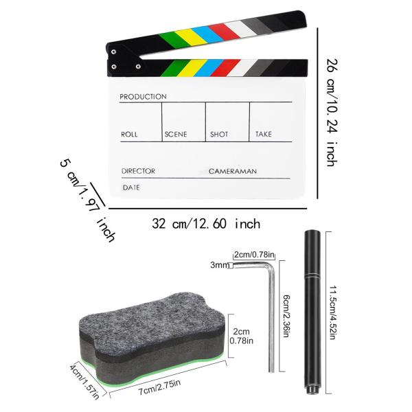 フィルムカットアクションシーンカメラの写真のためのアクリルクラッパーボードアクセサリー