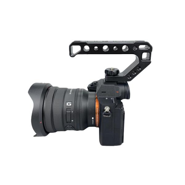 dslrカメラトップハンドルカメラハンドグリップアダプターブラケットビデオコールドシューズマウントアルミニウムカメラの添付ファイル付きリグ