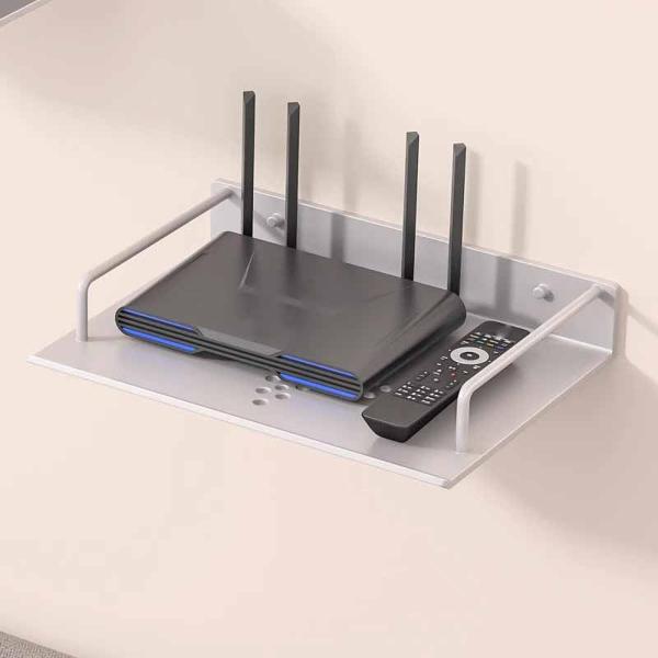 壁掛けプロジェクター棚ブラケット ルーター壁掛けDVDプレーヤー用 浴室用 33.5x21cm シルバー