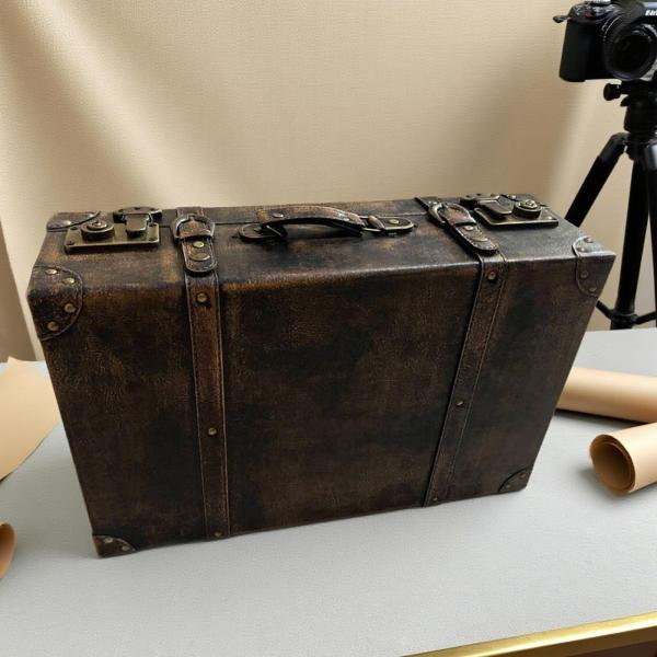 ヴィンテージスーツケース テーブルデコレーション ポータブルラゲッジスーツケース ホームトラベル 女の子用 L