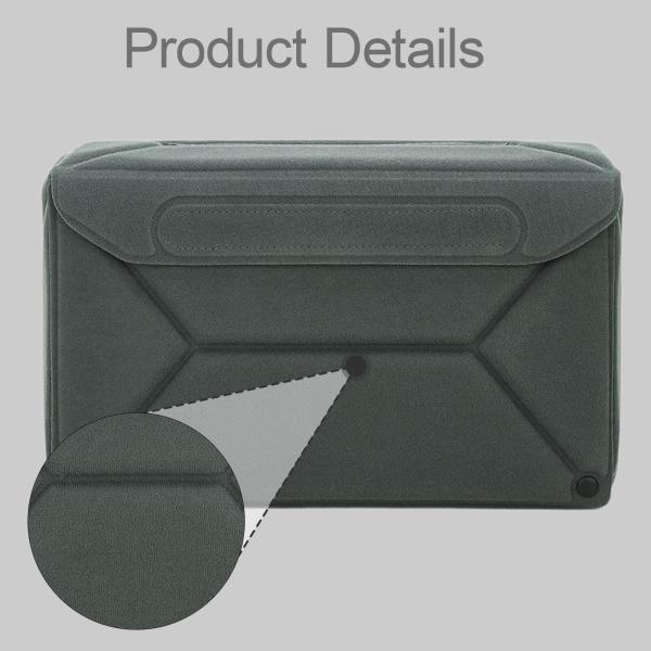 折りたたみ式カメラインサートバッグ ポータブル保護コンパートメント 旅行 耐衝撃 グレー L