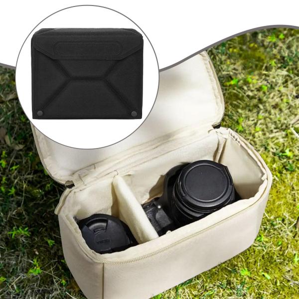 折りたたみ式カメラインサートバッグ ポータブル保護コンパートメント 旅行 耐衝撃 ブラック M