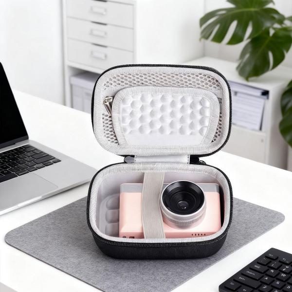 カメラパッド入り収納バッグ、コンパクトなソフトパッド入りカメラバッグ、写真家、ハイキング、アウトドア、初心者向けのハードEVAケース