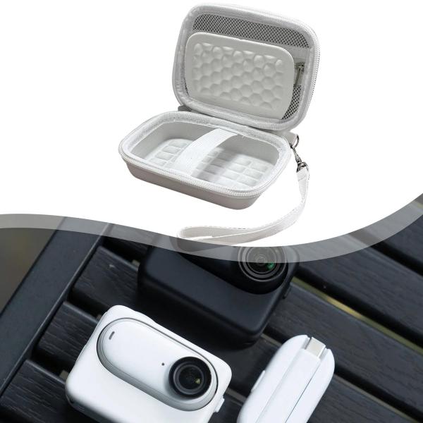 デジタルカメラケース ジッパー付き 耐久性 アクセサリー SDカード収納 ホワイト