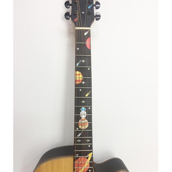 ギターベースアクセサリー用ペーパープラネットパターンフレットフレットステッカーDIY