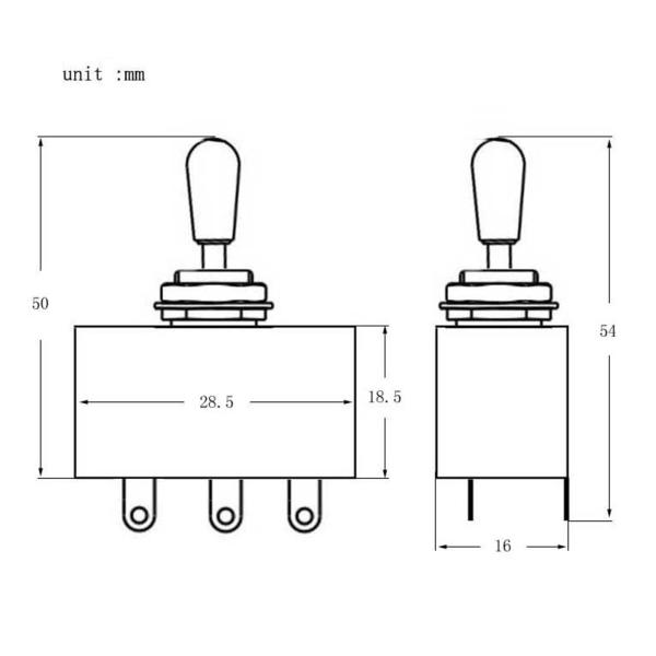 3ウェイピックアップセレクタートーンスイッチ銅ノブエレキギターパーツブラック