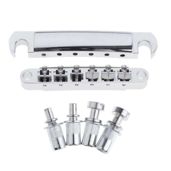 LPギターシルバー用6弦亜鉛合金ギターサドルブリッジテールピーススタッド