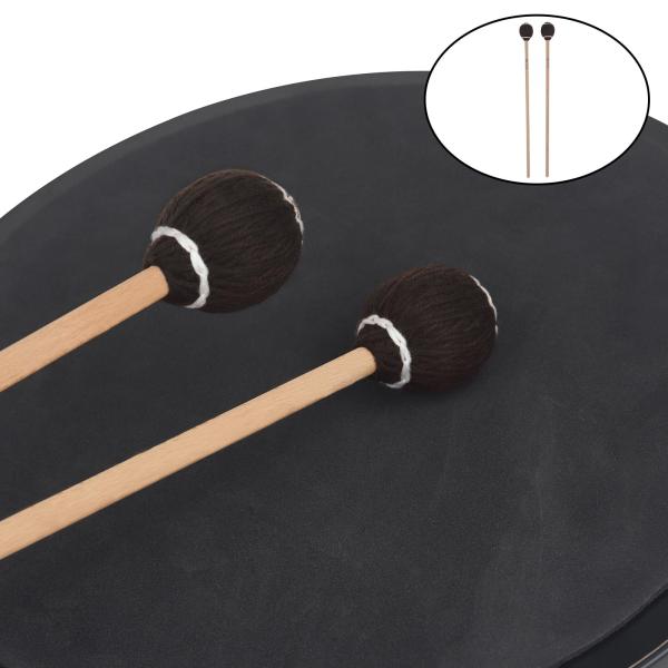 マリンバマレットウッドハンドルソフトヘッドプロフェッショナルスティックドラムアクセサリーブラウンホワイトサークル