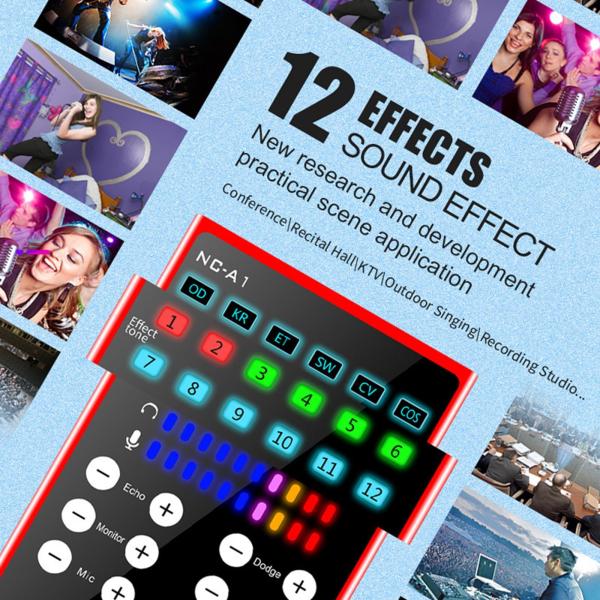ボイスチェンジャーサウンドミキサーコンソール12サウンドエフェクトKTV用外部ボイスチェンジャー